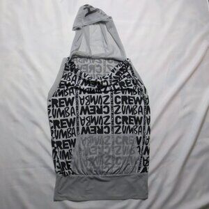 ZUMBA womens TOP shirt SLEEVELESS hoodie MESH sheer WORKOUT SIZE L